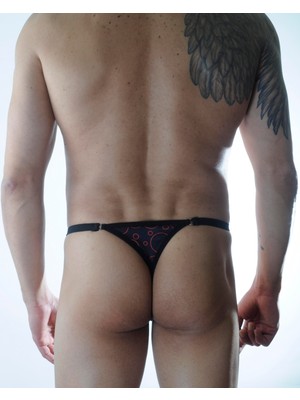 Hafif Giyim Erkek Çok Renkli Fantezi Seksi Daire Desenli Metal Halkalı Tanga DM301146HF