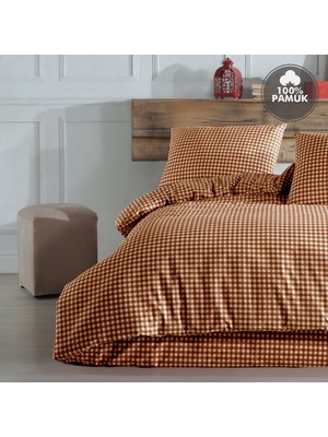 Cote Blanc Mini Kare %100 Pamuk Çift Kişilik Nevresim Takımı