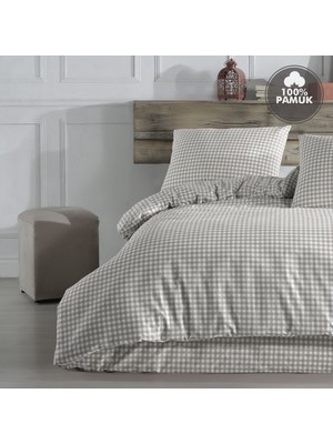 Cote Blanc Mini Kare %100 Pamuk Çift Kişilik Nevresim Takımı