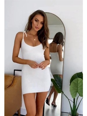 Hafif Giyim Fantezi Seksi Omuzdan Bağlı Mini Elbise TP101564HF
