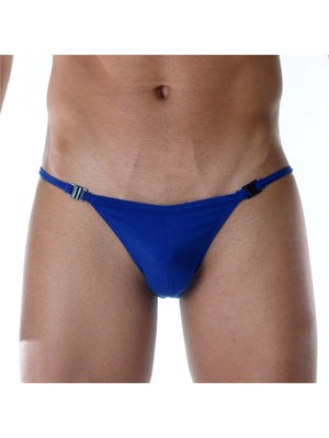 Hafif Giyim Erkek Mavi Fantezi Seksi Ip Askılı Slip DM111834HF