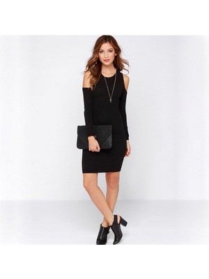 Hafif Giyim Siyah Fantezi Seksi Mini Elbise DTP101184HF