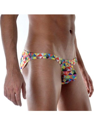 Hafif Giyim Erkek Çok Renkli Fantezi Seksi Geometrik Desenli Slip DM111818HF