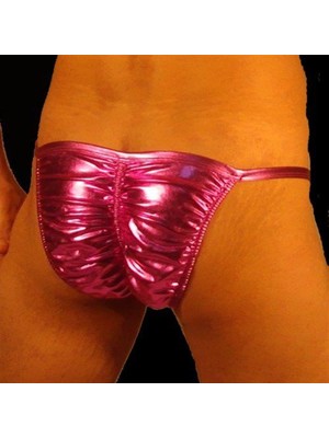 Hafif Giyim Erkek Fuşya Pembe Fantezi Seksi Arkası Büzgülü Slip DM030962HF