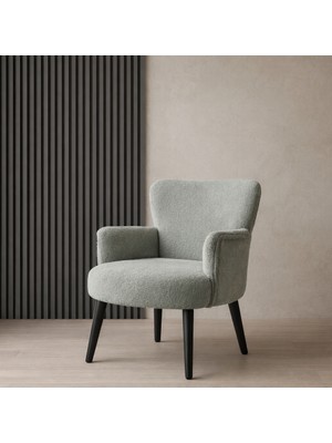 Waterybrook Tekli Berjer Koltuk - Welsoft Kumaş – Siyah Ayaklı - 12 Renk Seçeneği