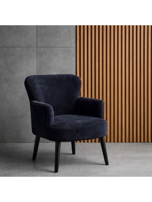 Waterybrook Tekli Berjer Koltuk - Welsoft Kumaş – Siyah Ayaklı - 12 Renk Seçeneği