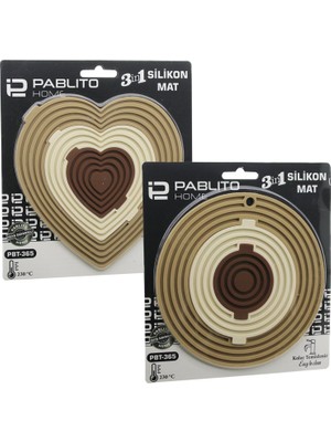 Ayder Timya 3İN1 BÜTÜN - AYRI KULLAN SİLİKON MAT- NİHALE KALPLİ=7.5-13-19CMYUVARLAK=7-12.5-20CM (Timya/Go1395)  199639