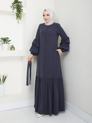 Moda Esre Esre Giyim Tesettür Medine Ipeği Büzgülü