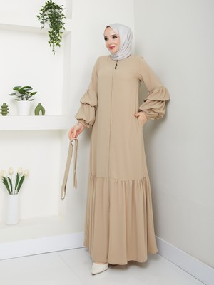 Moda Esre Esre Giyim Tesettür Medine Ipeği Büzgülü