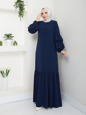 Moda Esre Esre Giyim Tesettür Medine Ipeği Büzgülü