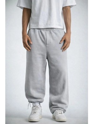 Erkek Baggy Alt Eşofman - Gri