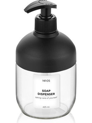 Nuit Concept Sıvı Sabunluk Qlux Cam Sıvı Sabunluk 425 ml Sıvı Sabunluk C-00550 Banyo Mutfak