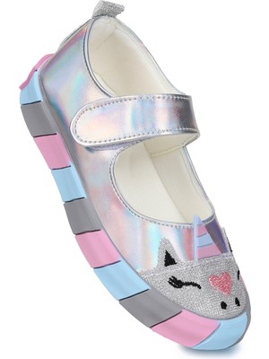 Kiko Kids  Gilan Cırtlı Işıklı Kız Çocuk Babet Ayakkabı