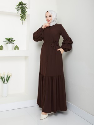 Moda Esre Esre Giyim Tesettür Medine Ipeği Büzgülü