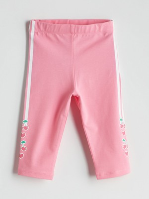 Lc Waikiki Yeni Sezon Beli Lastikli Kiraz Baskılı Kız Çocuk Tayt