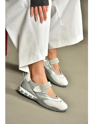 Fox Shoes V312651304 Gri Kumaş Bantlı Günlük Kadın Ayakkabı
