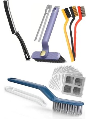 Sanal Trend 18 Parça Set Cımbızlı Döner Başlıklı İnce Dar Alan Detaylı Temizlik Fırçası 10 Adet Gider Süzgeci