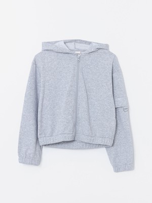 Lc Waikiki Yeni Sezon Kapüşonlu Kız Çocuk Fermuarlı Sweatshirt