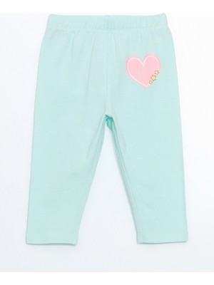 Lc Waikiki Yeni Sezon Beli Lastikli Kalp Baskılı Kız Çocuk Tayt