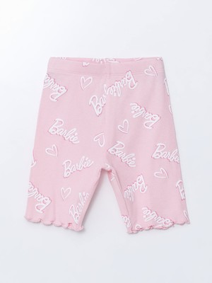 Lc Waikiki Yeni Sezon Beli Lastikli Barbie Baskılı Kız Çocuk Tayt