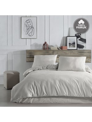 Cote Blanc Mini Kare %100 Pamuk Battal Boy Nevresim Takımı