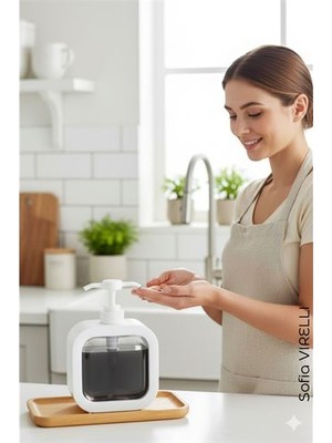 Dispenser Sabunluk – Şeffaf Gövde Tasarım | Sıvı Sabun Şampuan Losyon Için