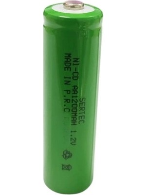 Sertec - 1.2V 1200 Mah - Aa - Ni-Cd Şarjlı Pil - (Başlı)