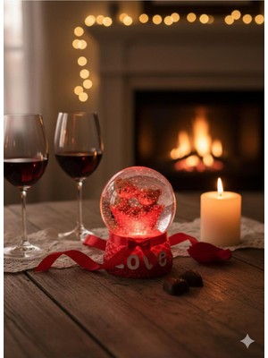 Işıklı Ayıcık Temalı Kar Küresi, Romantik Hediye, Sıcak Atmosfer