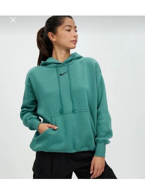 Nike Sportswear Phoenix Fleece Os Po Hoodie Oversized Fit Kadın Kapüşonlu Bol Kesim Sweatshirt Yeşil