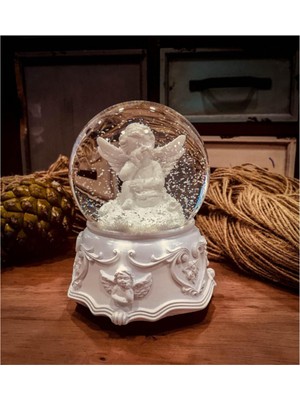 Beyaz Melek Orta Boy Müzikli Kar Küresi, Sihirli Anlar Için Harika Seçim