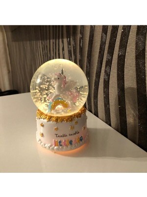 Işıklı ve Müzikli Unicorn Kar Küresi, Şık ve Büyüleyici Dekorasyon