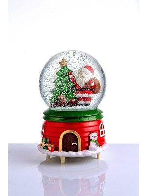 Büyük Boy Müzikli ve Işıklı Kar Küresi, Noel ve Yılbaşı Dekoru