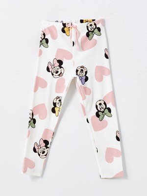 Lc Waikiki Yeni Sezon Beli Lastikli Minnie Mouse Baskılı Kız Çocuk Tayt