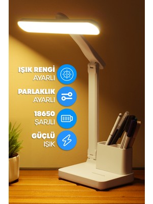 Feyza Design Şarjlı Masa Lambası, Dokunmatik Renkli Okuma ve Çalışma Işığı