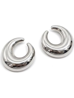 ModaSize Metal Hilal Küpe - Gümüş