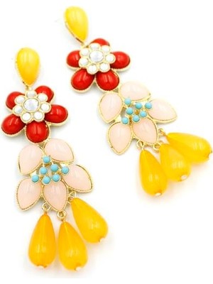 ModaSize Çiçek Küpe - Kırmızı