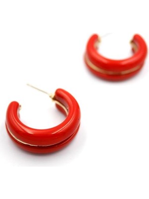 ModaSize Halka Küpe - Kırmızı