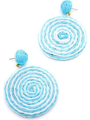 ModaSize Kumaş Sarmal Küpe - Mavi