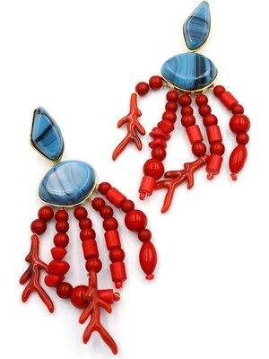 ModaSize Mercan Küpe - Kırmızı