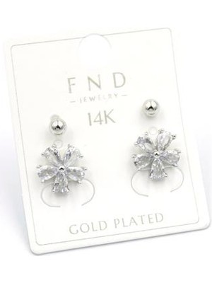 ModaSize Çoklu Çiçek Küpe - Gümüş