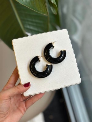 ModaSize Halka Küpe - Siyah