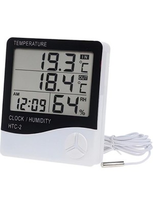 Ayder Timya İç ve Dış Ortam Sıcaklığını Ölçebilen LCD Ekran Saat Göstergeli Alarmlı Nem Ölçer Termometre (Timya/Go1395)  202435