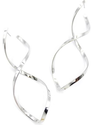 ModaSize Dalgalı Küpe - Gümüş