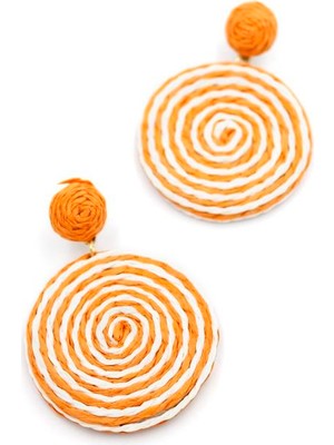 ModaSize Kumaş Sarmal Küpe - Turuncu