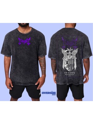 Mayhem Yıkamalı Over Size Tişört L