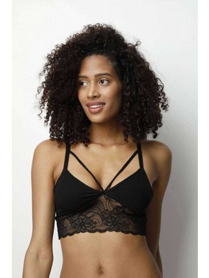 ModaSize Kota 2 Adet Siyah Dantelli Büstiyer