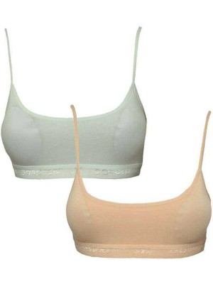 ModaSize Pedli Ip Askılı Krem ve Ten Rengi Büstiyer 2 Adet