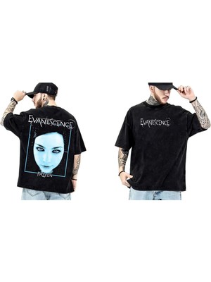 Evanescence Yıkamalı Over Size Tişört L