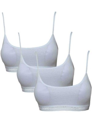 ModaSize Pedli Ip Askılı Beyaz Büstiyer 3 Adet