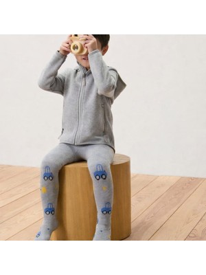 Gigi Giyim Araba Desenli Erkek Çocuk Termal Külotlu Çorap